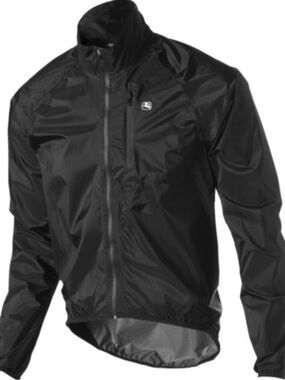 Giordana Cycling Wind Jacket, Men's XL, Black Packable Lightweight Windbreaker